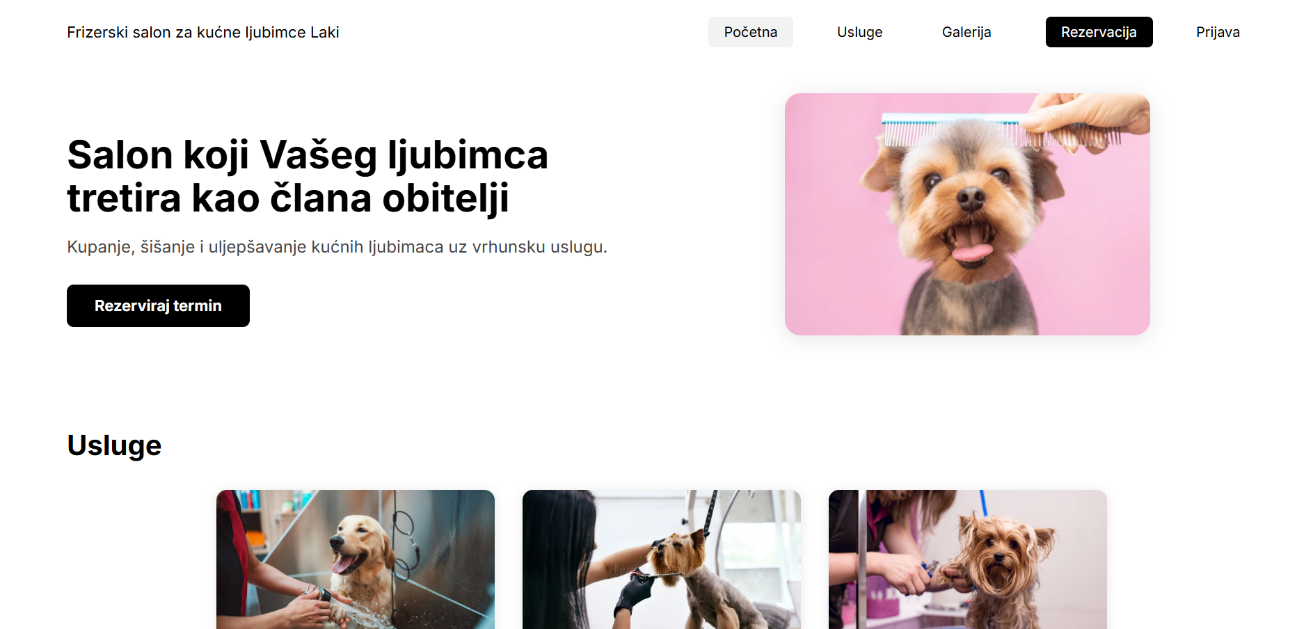 Pet Grooming Salon "Laki" – Booking Website